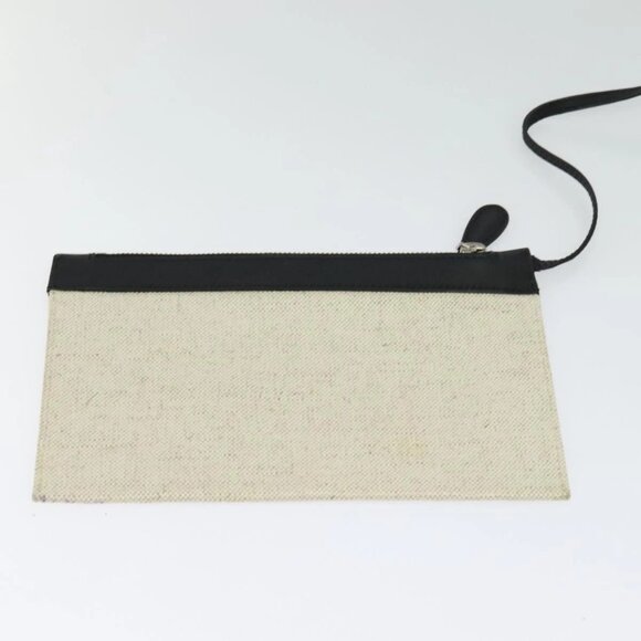 BALENCIAGA Navy Kabas Hand Bag Canvas Ivory Silver - Picture 13 of 16